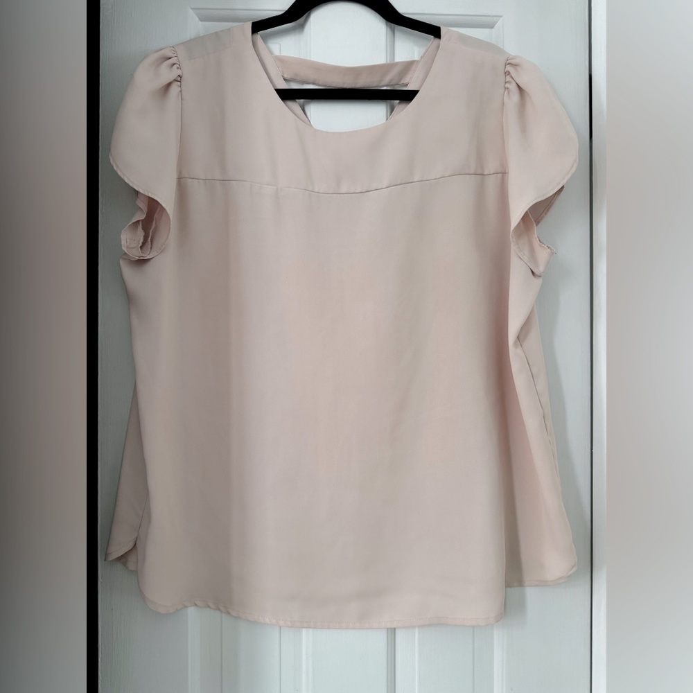 Loft XL Light Pink Short Sleeve Blouse